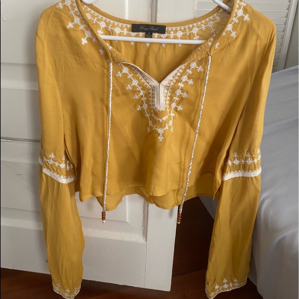 Boutique Golden Yellow Long Sleeve Blouse Small
